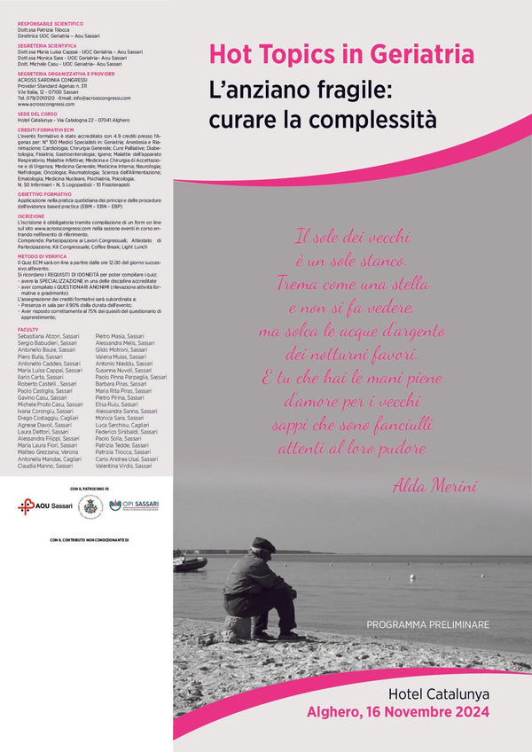 Alghero, 16 Novembre 2024 – Anziano Fragile: curare la complessità