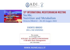 26-28 maggio 2022 Nu.Me. – Nutrition and Metabolism